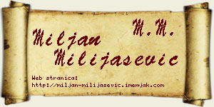 Miljan Milijašević vizit kartica